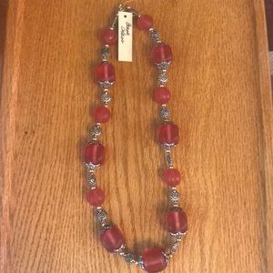 Beach glass necklace and earring set